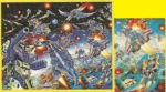 Battle large group Devastator Dinobots 大力神 机器恐龙